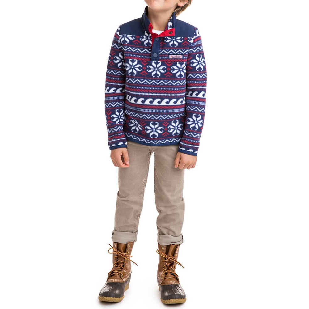 COPY - Vineyard Vines Boys Fair Isle Snap Placket Fleece